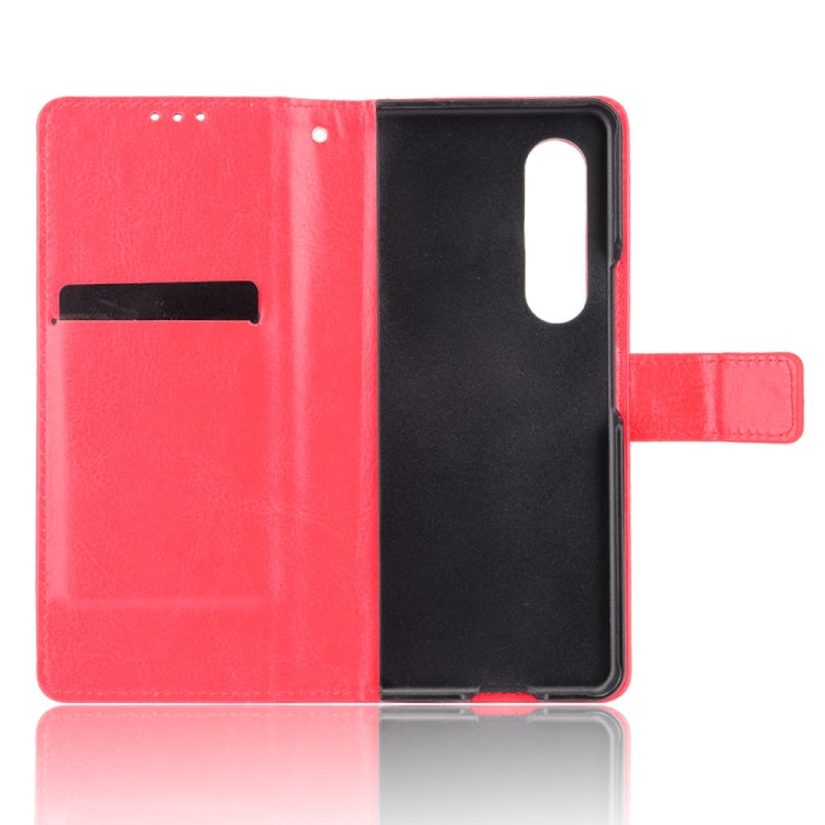 For Samsung Galaxy Z Fold3 5G Crazy Horse Texture Horizontal Flip Leather Case with Pen Slot & Lanyard