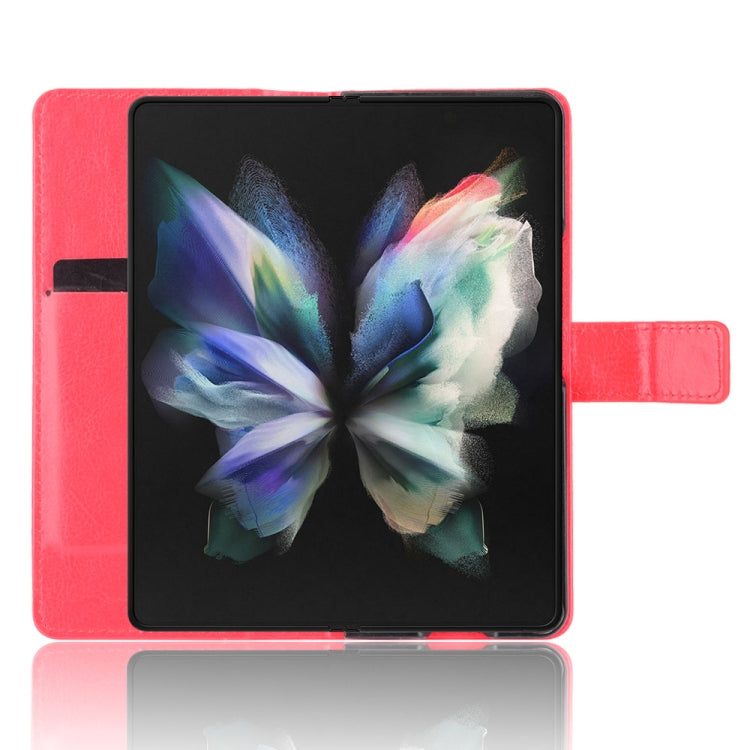 For Samsung Galaxy Z Fold3 5G Crazy Horse Texture Horizontal Flip Leather Case with Pen Slot & Lanyard