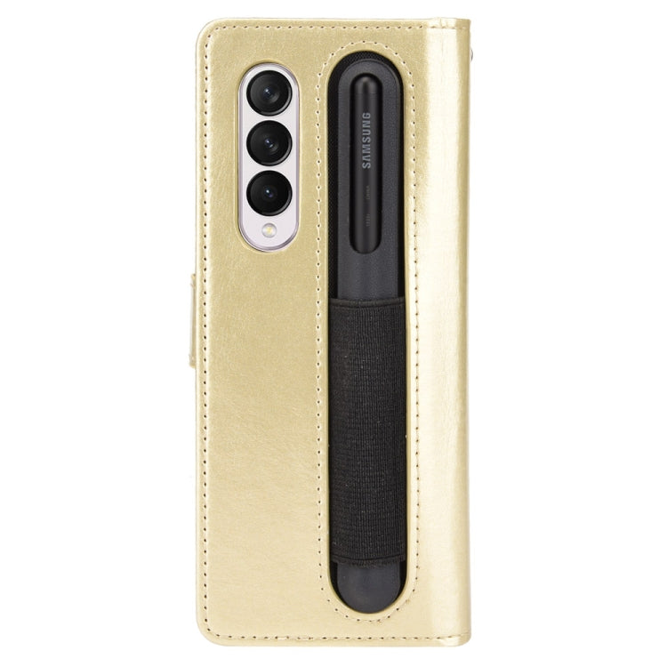 For Samsung Galaxy Z Fold3 5G Crazy Horse Texture Horizontal Flip Leather Case with Pen Slot & Lanyard