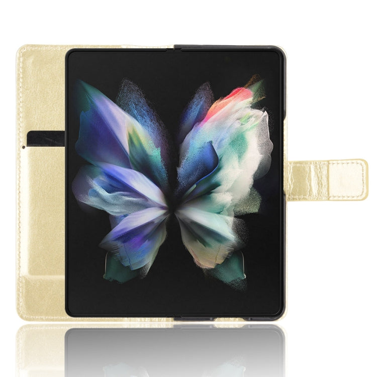 For Samsung Galaxy Z Fold3 5G Crazy Horse Texture Horizontal Flip Leather Case with Pen Slot & Lanyard