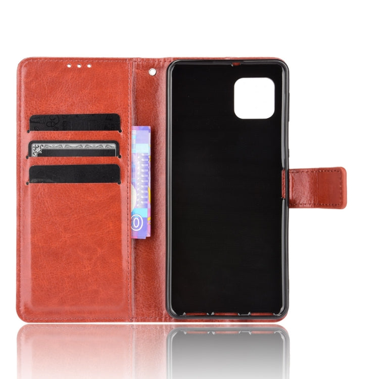 For Aquos Sense6 Crazy Horse Texture Horizontal Flip Leather Case with Holder & Card Slots & Lanyard
