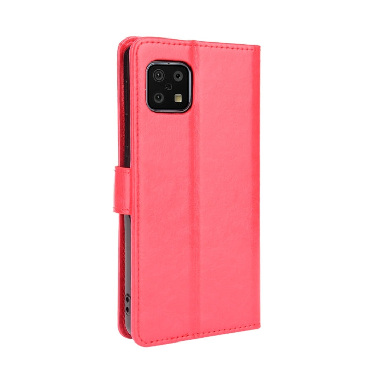 For Aquos Sense6 Crazy Horse Texture Horizontal Flip Leather Case with Holder & Card Slots & Lanyard