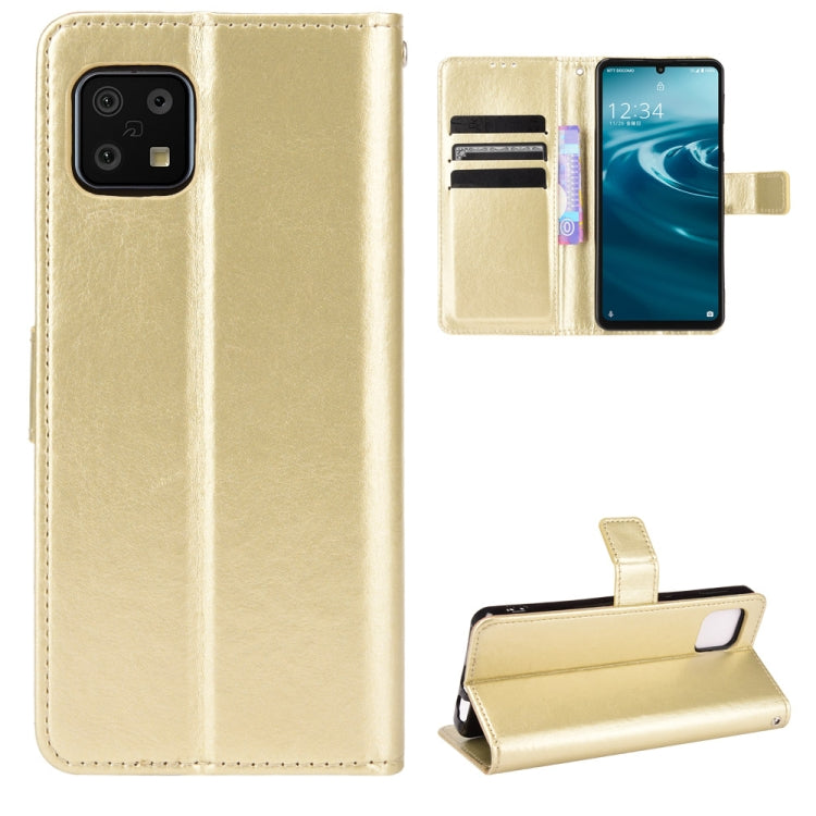 For Aquos Sense6 Crazy Horse Texture Horizontal Flip Leather Case with Holder & Card Slots & Lanyard