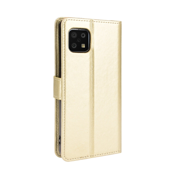 For Aquos Sense6 Crazy Horse Texture Horizontal Flip Leather Case with Holder & Card Slots & Lanyard