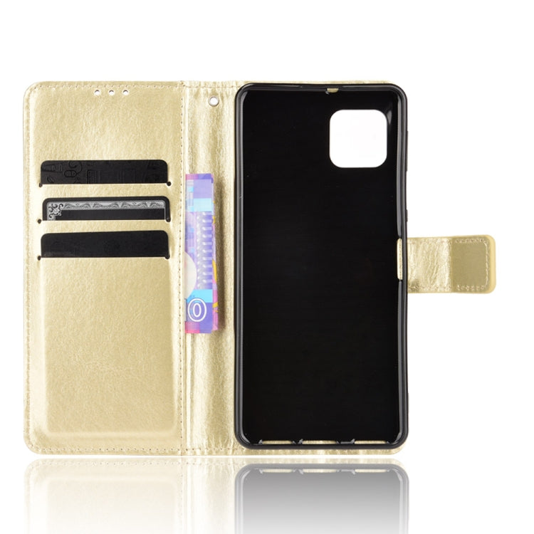 For Aquos Sense6 Crazy Horse Texture Horizontal Flip Leather Case with Holder & Card Slots & Lanyard
