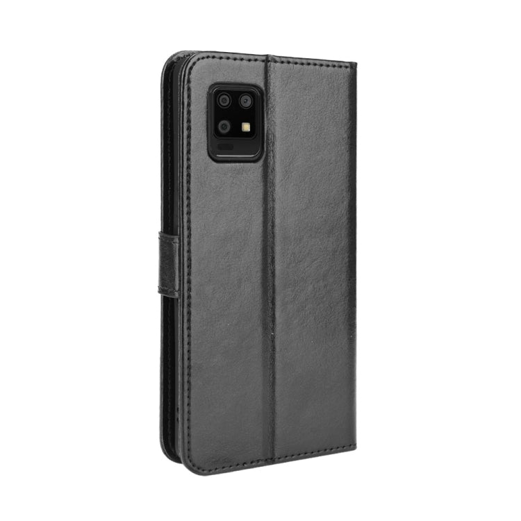 For Aquos Zero6 Crazy Horse Texture Horizontal Flip Leather Case with Holder & Card Slots & Lanyard