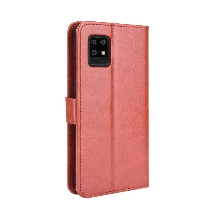 For Aquos Zero6 Crazy Horse Texture Horizontal Flip Leather Case with Holder & Card Slots & Lanyard