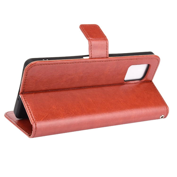 For Aquos Zero6 Crazy Horse Texture Horizontal Flip Leather Case with Holder & Card Slots & Lanyard