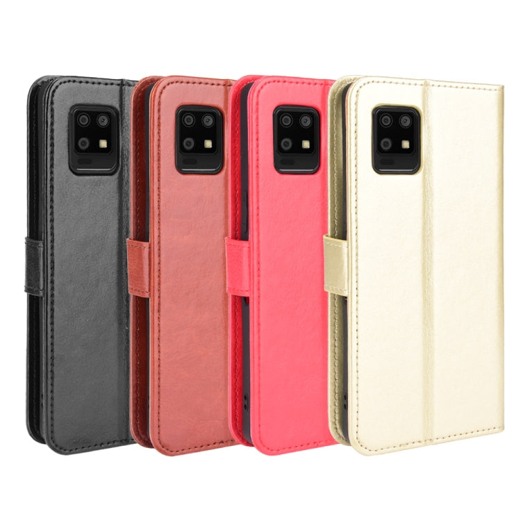 For Aquos Zero6 Crazy Horse Texture Horizontal Flip Leather Case with Holder & Card Slots & Lanyard