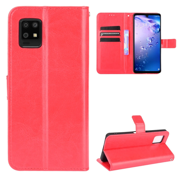 For Aquos Zero6 Crazy Horse Texture Horizontal Flip Leather Case with Holder & Card Slots & Lanyard