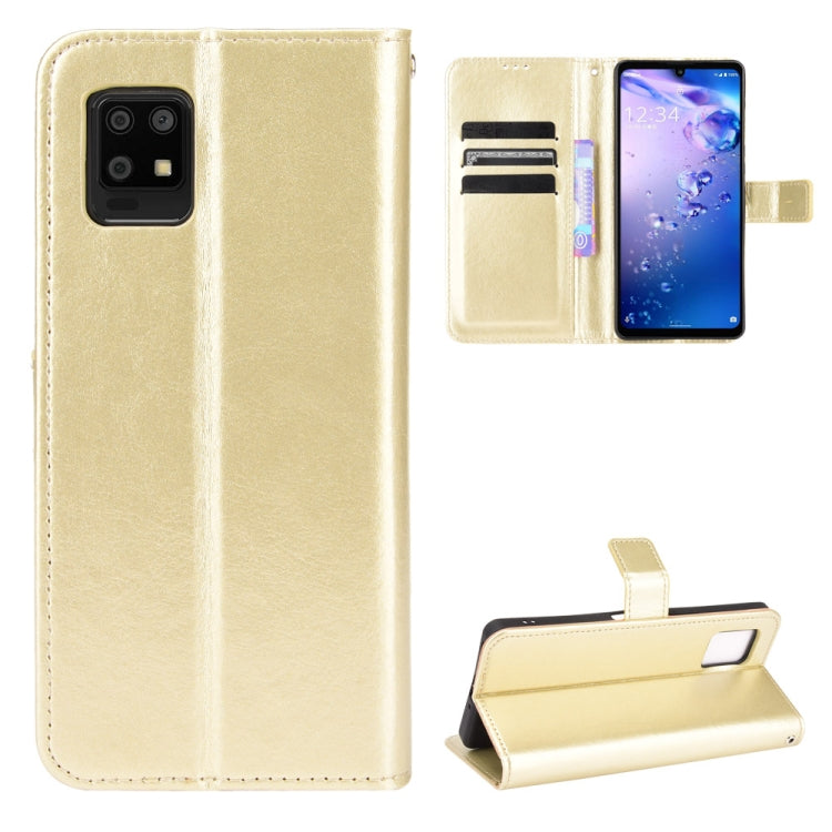 For Aquos Zero6 Crazy Horse Texture Horizontal Flip Leather Case with Holder & Card Slots & Lanyard