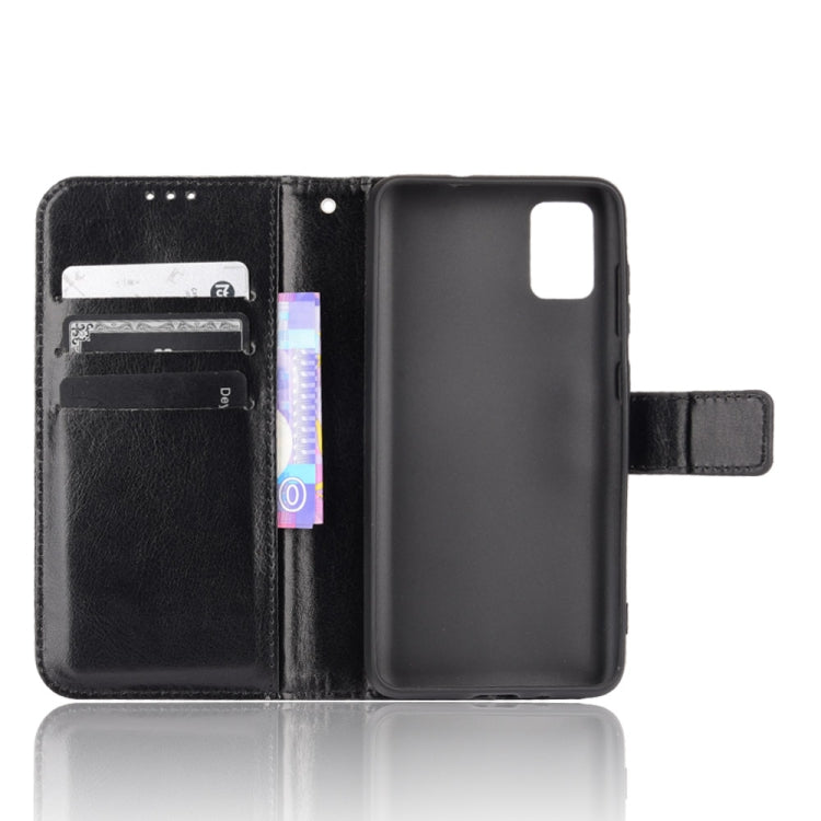 For ZTE Blade A31 Crazy Horse Texture Horizontal Flip Leather Case with Holder & Card Slots & Lanyard