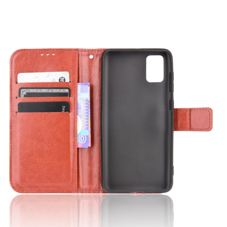 For ZTE Blade A31 Crazy Horse Texture Horizontal Flip Leather Case with Holder & Card Slots & Lanyard