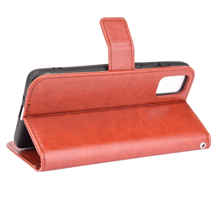 For ZTE Blade A31 Crazy Horse Texture Horizontal Flip Leather Case with Holder & Card Slots & Lanyard