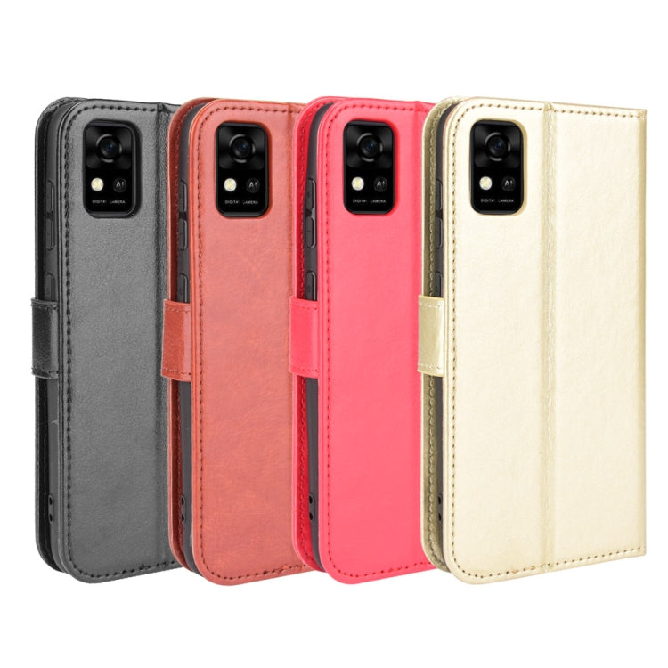 For ZTE Blade A31 Crazy Horse Texture Horizontal Flip Leather Case with Holder & Card Slots & Lanyard