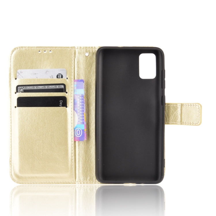 For ZTE Blade A31 Crazy Horse Texture Horizontal Flip Leather Case with Holder & Card Slots & Lanyard