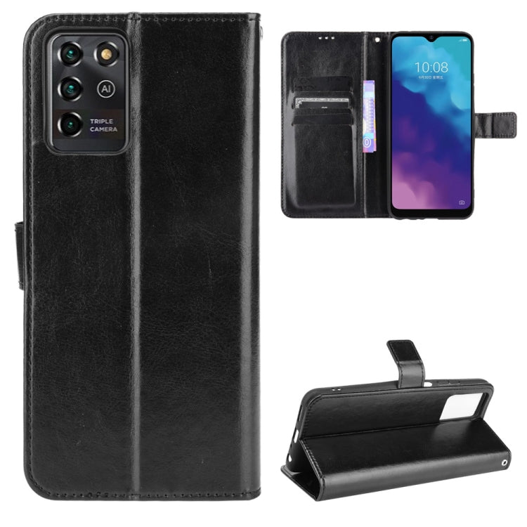 For ZTE Blade V30 Vita / V2022 Crazy Horse Texture Horizontal Flip Leather Case with Holder & Card Slots & Lanyard