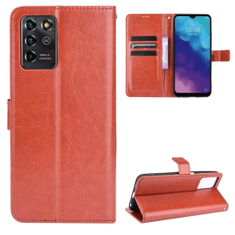 For ZTE Blade V30 Vita / V2022 Crazy Horse Texture Horizontal Flip Leather Case with Holder & Card Slots & Lanyard