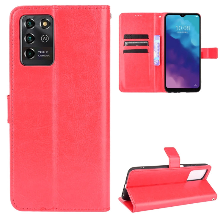 For ZTE Blade V30 Vita / V2022 Crazy Horse Texture Horizontal Flip Leather Case with Holder & Card Slots & Lanyard