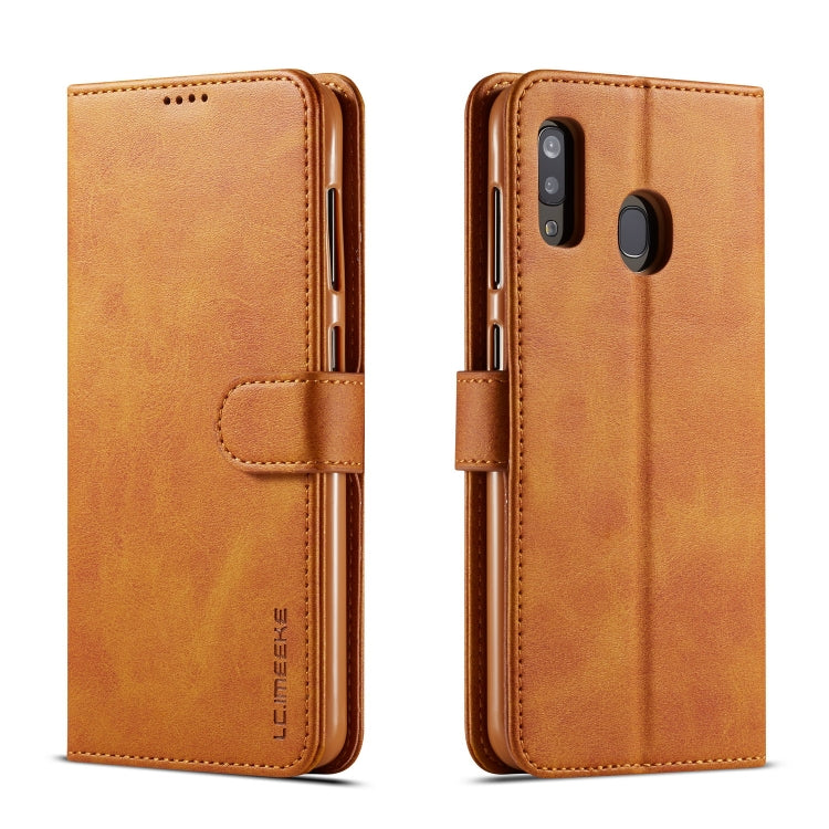 For Galaxy A20 / A30  LC.IMEEKE Calf Texture Horizontal Flip Leather Case, with Holder & Card Slots & Wallet