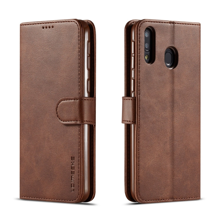 For Galaxy M20 LC.IMEEKE Calf Texture Horizontal Flip Leather Case, with Holder & Card Slots & Wallet