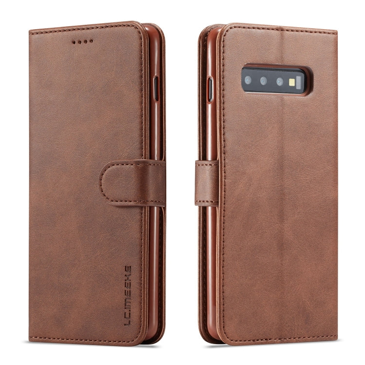 For Galaxy S10 LC.IMEEKE Calf Texture Horizontal Flip Leather Case, with Holder & Card Slots & Wallet