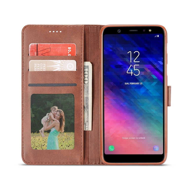 For Galaxy A6 Plus (2018) LC.IMEEKE Calf Texture Horizontal Flip Leather Case, with Holder & Card Slots & Wallet