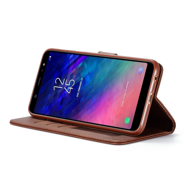 For Galaxy A6 Plus (2018) LC.IMEEKE Calf Texture Horizontal Flip Leather Case, with Holder & Card Slots & Wallet