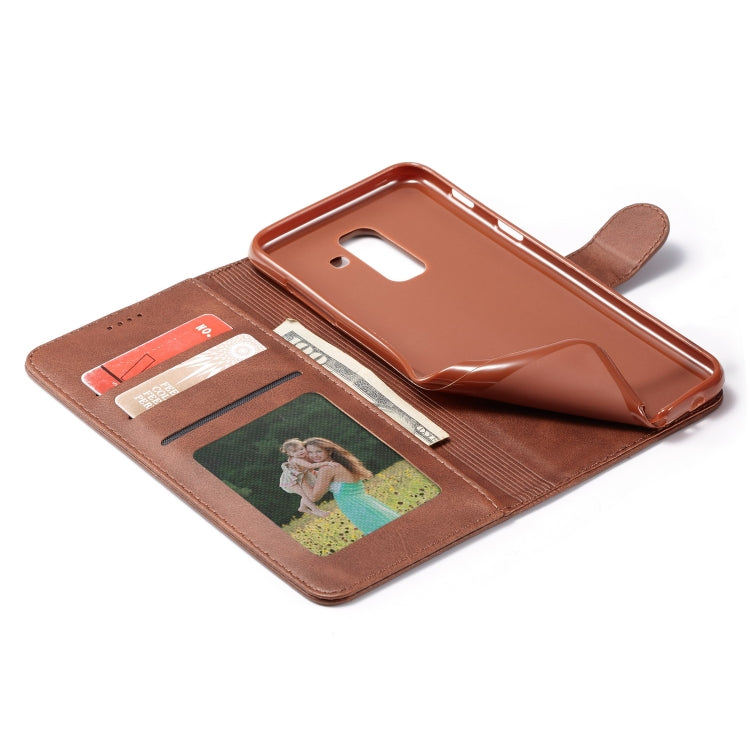 For Galaxy A6 Plus (2018) LC.IMEEKE Calf Texture Horizontal Flip Leather Case, with Holder & Card Slots & Wallet