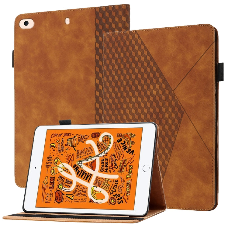 Rhombus Skin Feel Horizontal Flip Tablet Leather Case with Card Slots & Holder & Sleep / Wake-up Function For iPad mini (2019) / 4 / 3 / 2