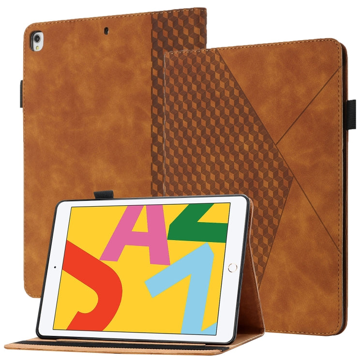 Rhombus Skin Feel Horizontal Flip Tablet Leather Case with Card Slots & Holder & Sleep / Wake-up Function For iPad 10.2 2021 / 2020 / 2019 / Pro 10.5 2019 / 2017