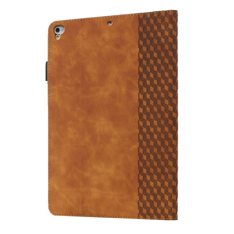 Rhombus Skin Feel Horizontal Flip Tablet Leather Case with Card Slots & Holder & Sleep / Wake-up Function For iPad 9.7 2018 / 2017