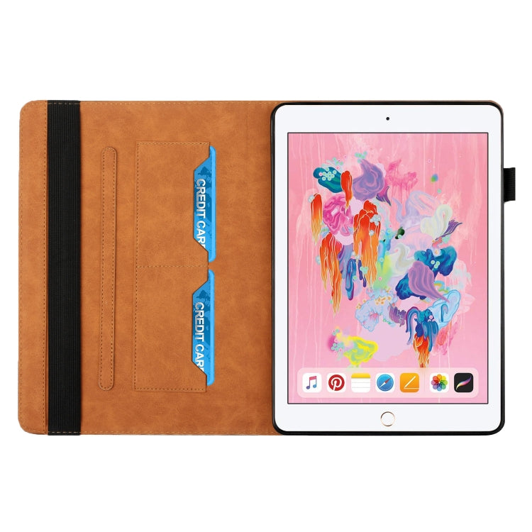 Rhombus Skin Feel Horizontal Flip Tablet Leather Case with Card Slots & Holder & Sleep / Wake-up Function For iPad 9.7 2018 / 2017