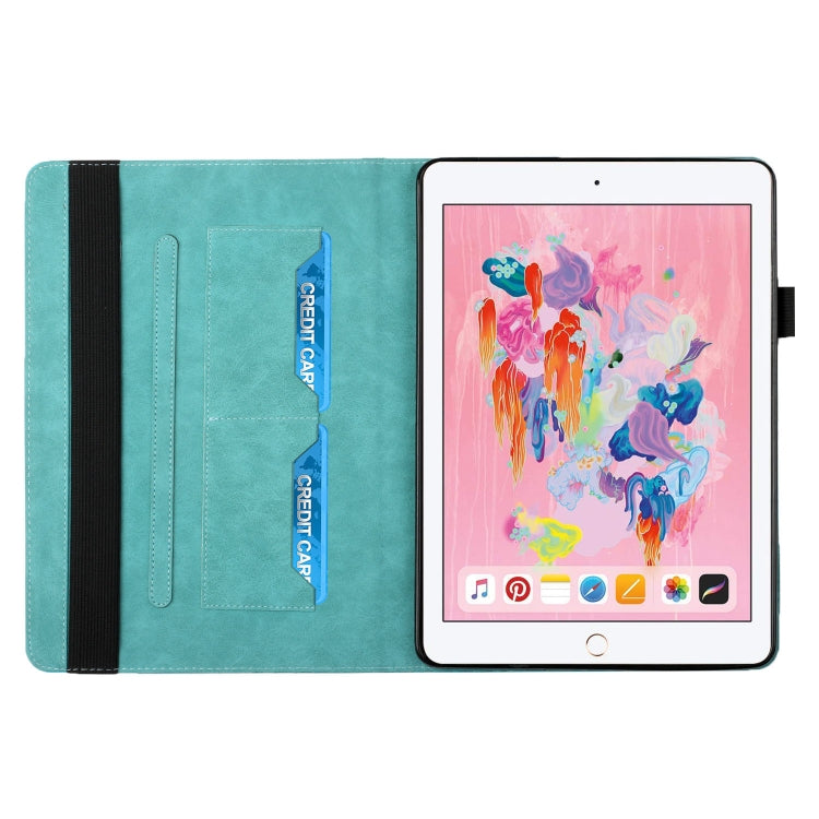 Rhombus Skin Feel Horizontal Flip Tablet Leather Case with Card Slots & Holder & Sleep / Wake-up Function For iPad 9.7 2018 / 2017