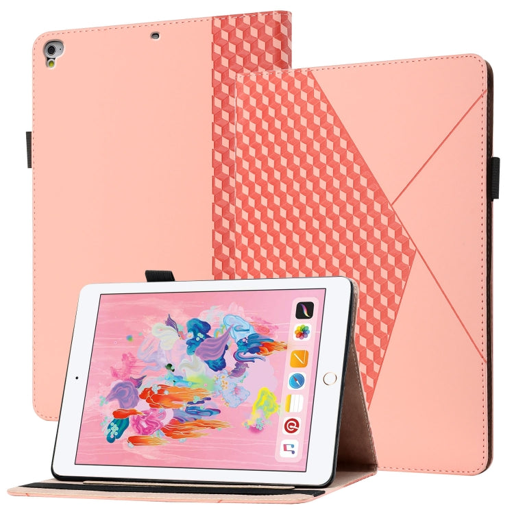 Rhombus Skin Feel Horizontal Flip Tablet Leather Case with Card Slots & Holder & Sleep / Wake-up Function For iPad 9.7 2018 / 2017
