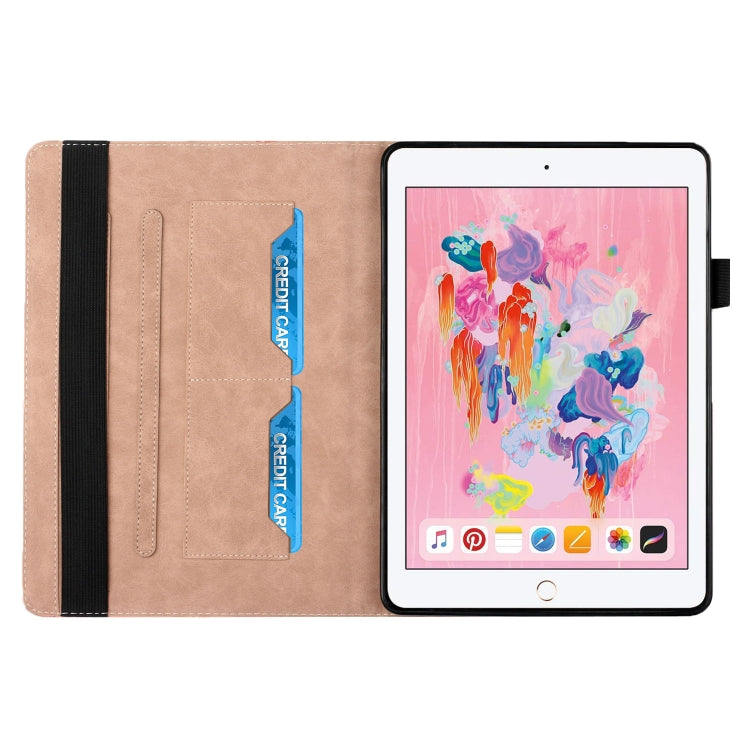 Rhombus Skin Feel Horizontal Flip Tablet Leather Case with Card Slots & Holder & Sleep / Wake-up Function For iPad 9.7 2018 / 2017