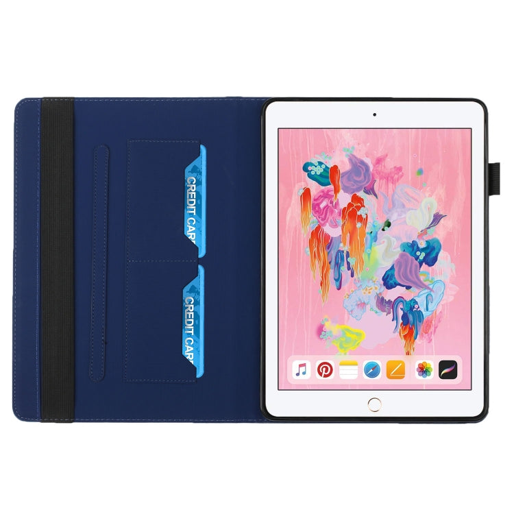 Rhombus Skin Feel Horizontal Flip Tablet Leather Case with Card Slots & Holder & Sleep / Wake-up Function For iPad 9.7 2018 / 2017