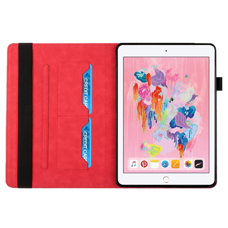 Rhombus Skin Feel Horizontal Flip Tablet Leather Case with Card Slots & Holder & Sleep / Wake-up Function For iPad 9.7 2018 / 2017