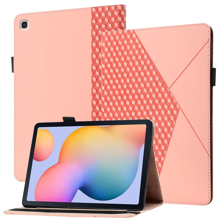 For Samsung Galaxy Tab S6 Lite SM-P610/T615 Rhombus Skin Feel Horizontal Flip Tablet Leather Case with Card Slots & Holder