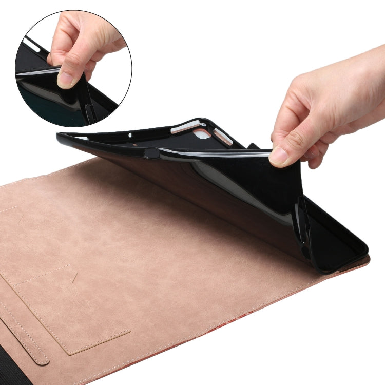 For Samsung Galaxy Tab S6 Lite SM-P610/T615 Rhombus Skin Feel Horizontal Flip Tablet Leather Case with Card Slots & Holder