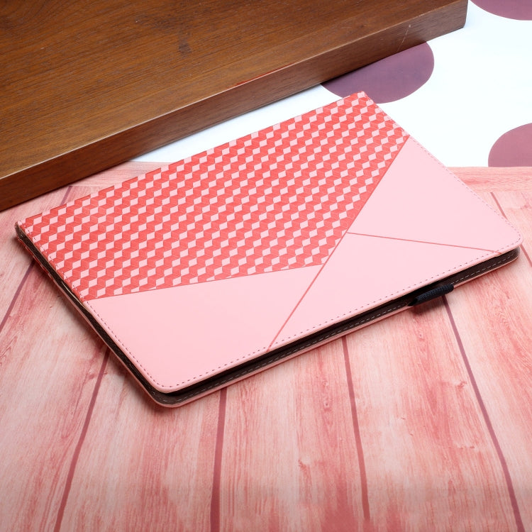 For Samsung Galaxy Tab S6 Lite SM-P610/T615 Rhombus Skin Feel Horizontal Flip Tablet Leather Case with Card Slots & Holder