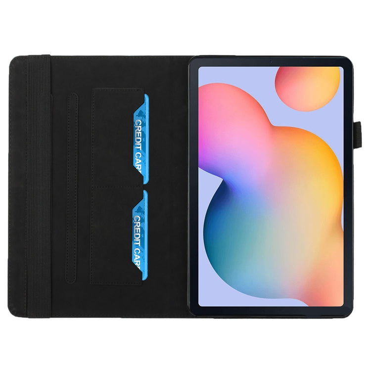 For Samsung Galaxy Tab S6 Lite SM-P610/T615 Rhombus Skin Feel Horizontal Flip Tablet Leather Case with Card Slots & Holder