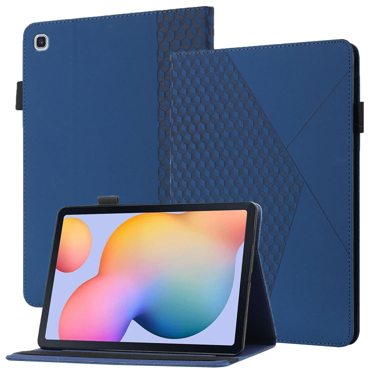 For Samsung Galaxy Tab S6 Lite SM-P610/T615 Rhombus Skin Feel Horizontal Flip Tablet Leather Case with Card Slots & Holder