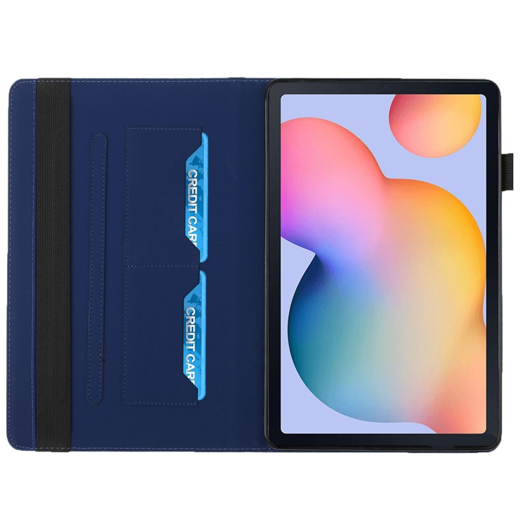 For Samsung Galaxy Tab S6 Lite SM-P610/T615 Rhombus Skin Feel Horizontal Flip Tablet Leather Case with Card Slots & Holder