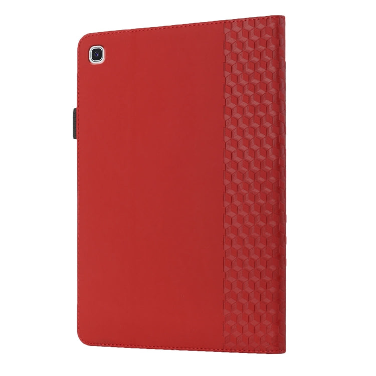 For Samsung Galaxy Tab S6 Lite SM-P610/T615 Rhombus Skin Feel Horizontal Flip Tablet Leather Case with Card Slots & Holder