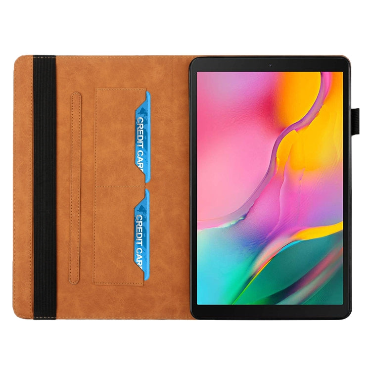 For Samsung Galaxy Tab A 10.1 2019 T510 Rhombus Skin Feel Horizontal Flip Tablet Leather Case with Card Slots & Holder