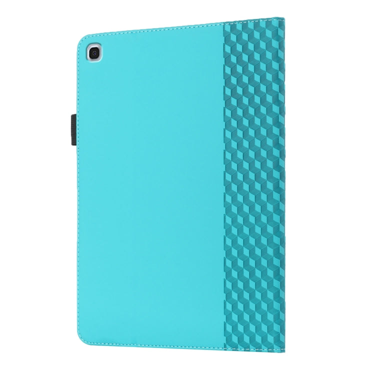 For Samsung Galaxy Tab A 10.1 2019 T510 Rhombus Skin Feel Horizontal Flip Tablet Leather Case with Card Slots & Holder