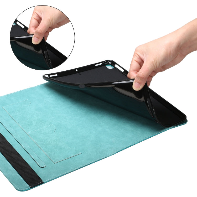 For Samsung Galaxy Tab A 10.1 2019 T510 Rhombus Skin Feel Horizontal Flip Tablet Leather Case with Card Slots & Holder