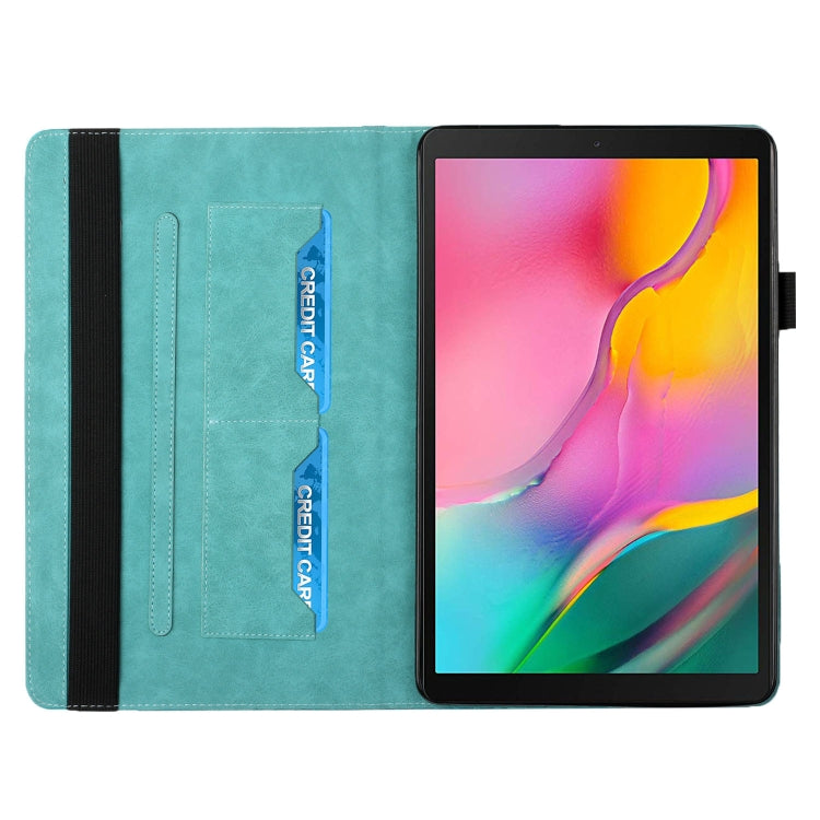 For Samsung Galaxy Tab A 10.1 2019 T510 Rhombus Skin Feel Horizontal Flip Tablet Leather Case with Card Slots & Holder