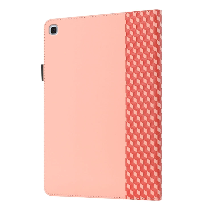 For Samsung Galaxy Tab A 10.1 2019 T510 Rhombus Skin Feel Horizontal Flip Tablet Leather Case with Card Slots & Holder